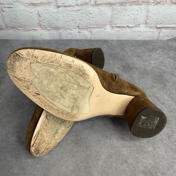 AGL Embossed Suede Block Heel Zip Ankle Boots Italy 36.5 - Picture 9 of 12